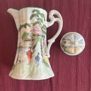 1900’s Nippon Torri chocolate Pot, oriental Scene